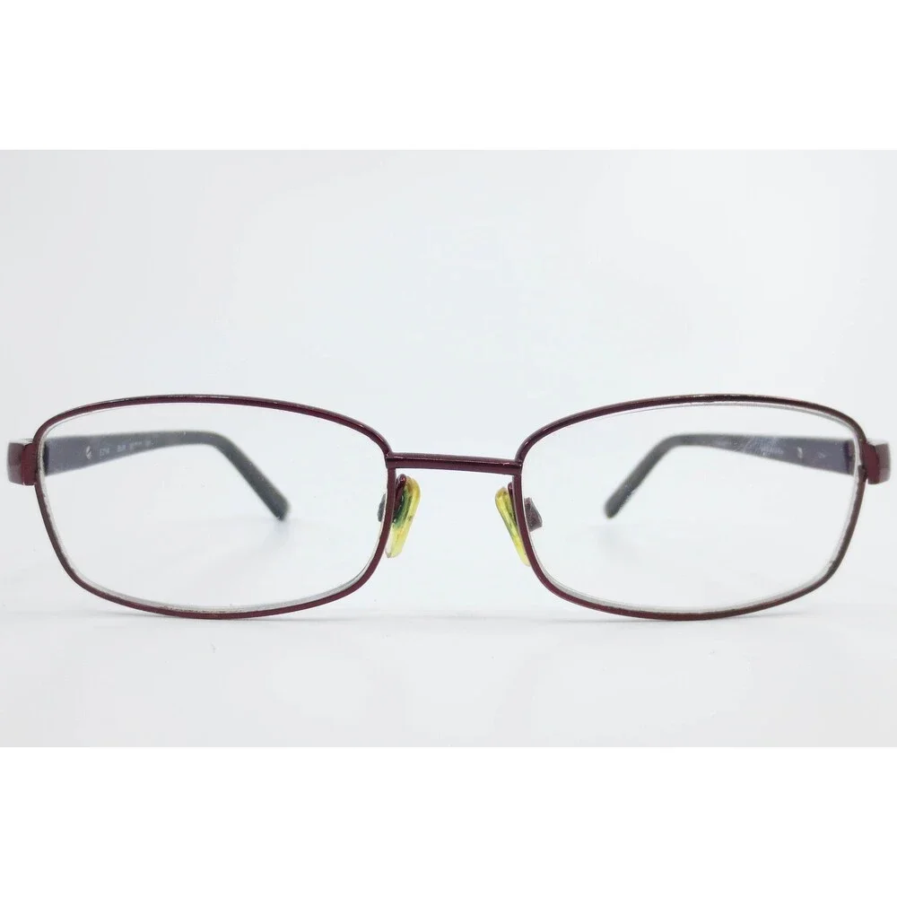 Visage E214 Burgundy Rectangular Eyeglass Frames 52-17-135 Studded Temples BUR